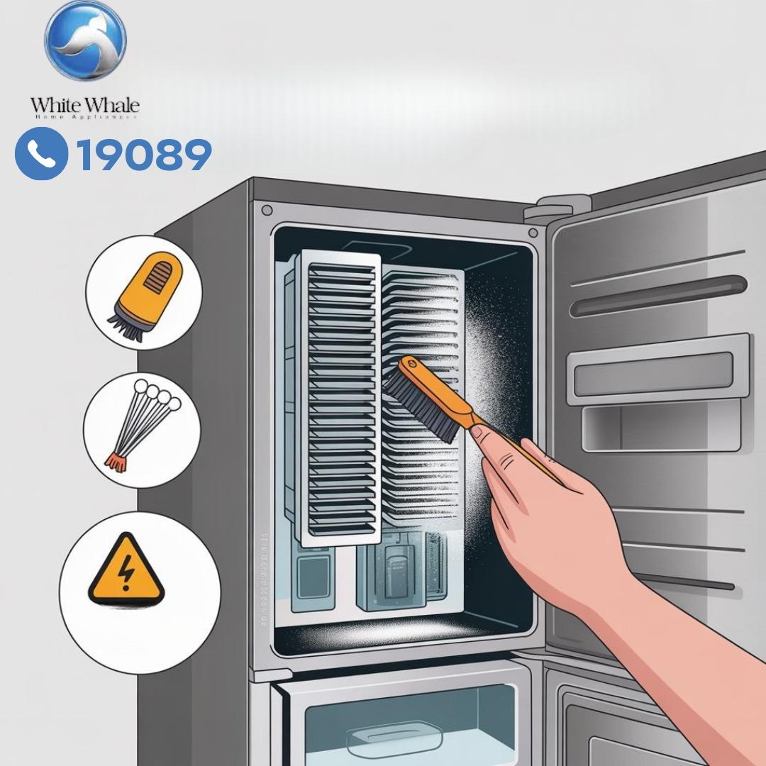 تنظيف فتحات التهوية والمكثف والضاغط بثلاجة وايت ويل تنظيف فتحات التهوية والمكثف والضاغط بثلاجة وايت ويل